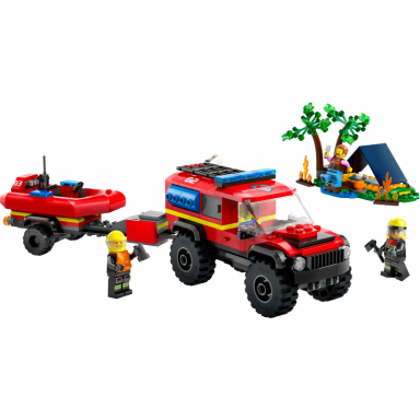 4x4 fire truck with rescue boat