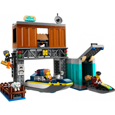 police speedboat and crooks hideout