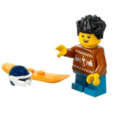 advent calendar 2024 city day 1 - snowboarder with holiday sweater