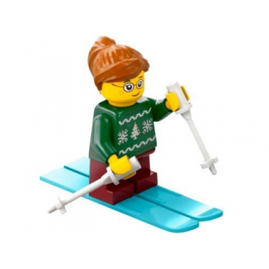 advent calendar 2024 city day 5 - skier with holiday sweater