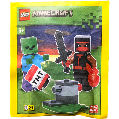 ninja zombie and tnt launcher paper bag