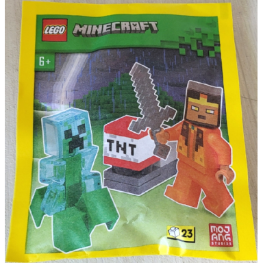 hero with charged creeper and tnt launcher paper bag