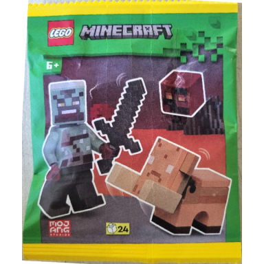 orc warrior with baby hoglin and magma cube paper bag