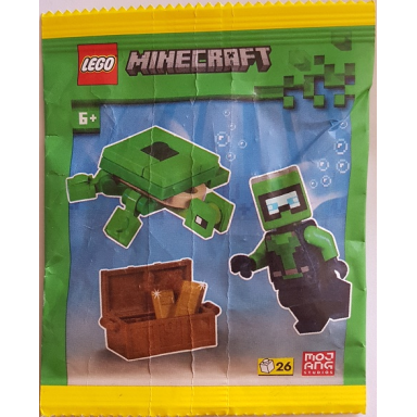 diver with treasure chest and turtle paper bag