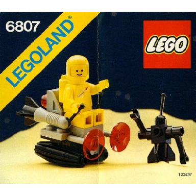 space sledge with astronaut and robot