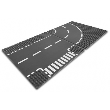 t-junction curved road plates