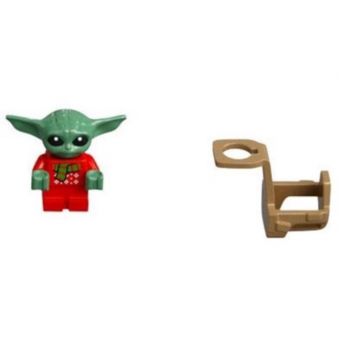 advent calendar 2021 star wars day 22 - din grogu the child baby yoda in holiday sweater and scarf
