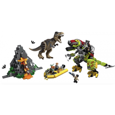 t rex vs dino-mech battle
