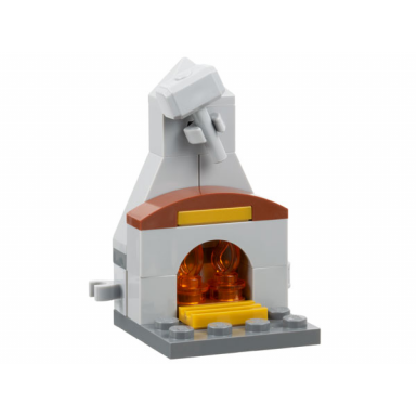 advent calendar 2023 super heroes avengers day 11 - fireplace with mjolnir hammer