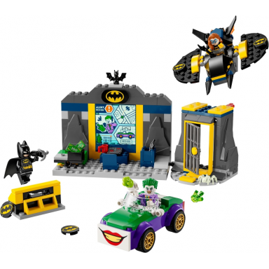 the batcave with batman batgirl and the joker
