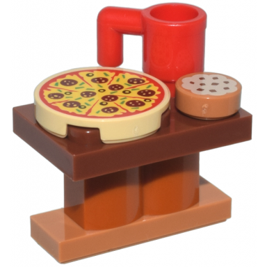 advent calendar 2024 super heroes spider-man day 18 - table with pizza mug and cookie
