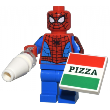 advent calendar 2024 super heroes spider-man day 1 - spider-man with pizza box