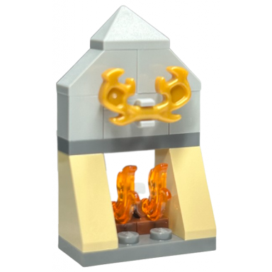 advent calendar 2023 harry potter day 19 - fireplace with reindeer horn three broomsticks inn