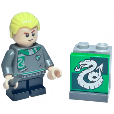 advent calendar 2024 harry potter day 6 - draco malfoy and slytherin tile