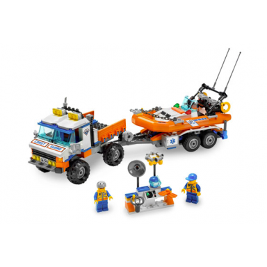 coast guard truck with speed boat