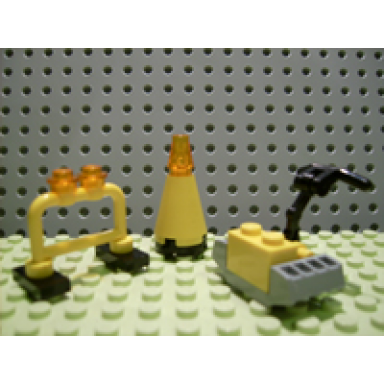 advent calendar 2006 city day 3 - traffic cone barricade cement finisher