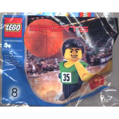 mcdonalds sports set number 8 - green basketball player 35 polybag