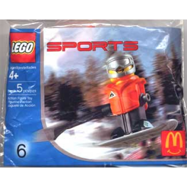 mcdonalds sports set number 6 - orange vest snowboarder polybag