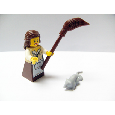 advent calendar 2008 castle day 18 - maid with broom and rat