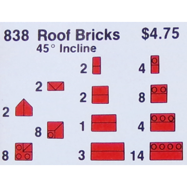 red roof bricks parts pack 45 degrees