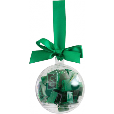 holiday ornament bauble with green bricks