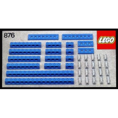 blue beams with connector pegs