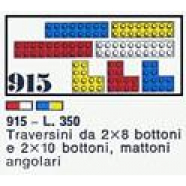 6 bricks with 16 and 20 studs and 3 angle bricks