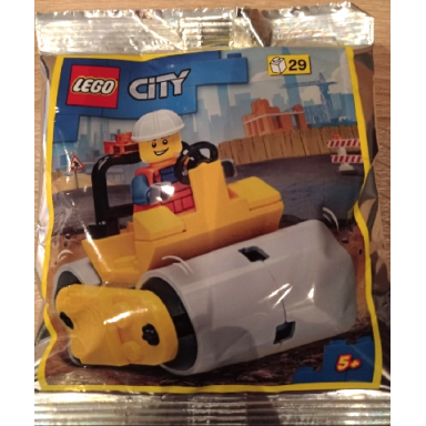 worker with road roller foil pack