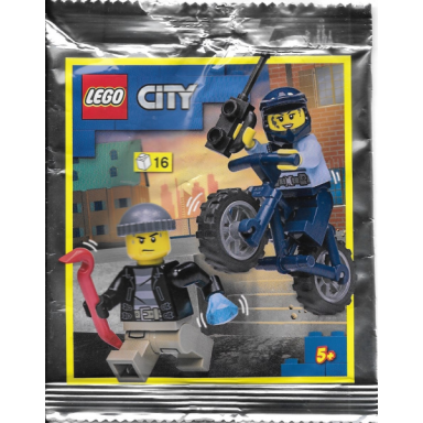 policewoman with bike and crook foil pack
