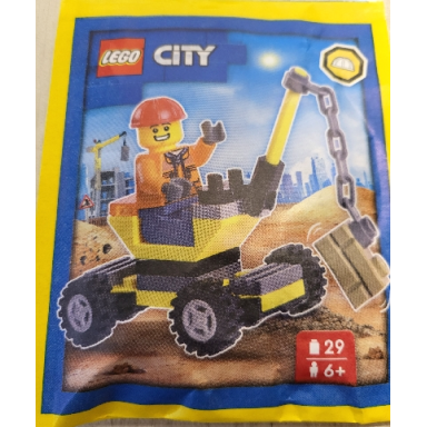 builder with crane paper bag