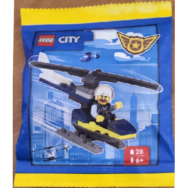 policeman with helicopter paper bag