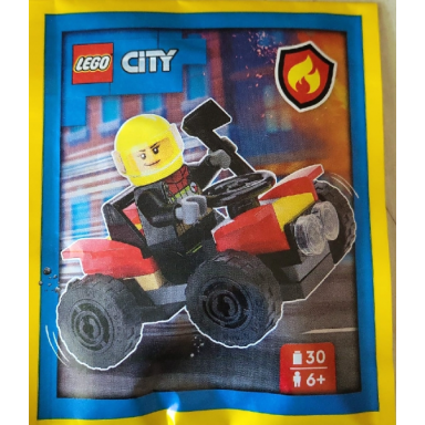 firefighter with quad paper bag