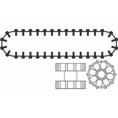 caterpillar hub and tread set of 2 treads 4 hubs