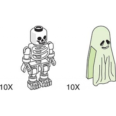 skeleton and ghost for amusement park set