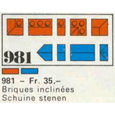 34 sloping profile bricks including profile peak bricks blue