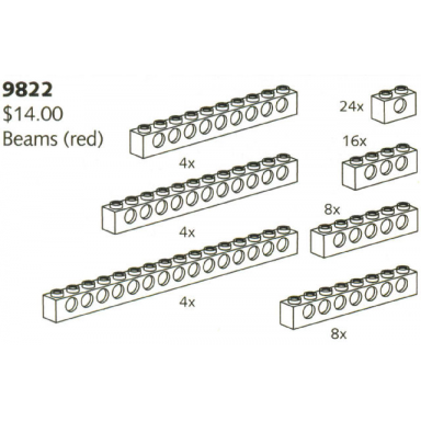 red beams with holes