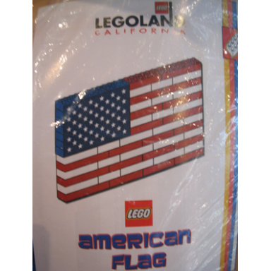 american flag with sticker for stars legoland california