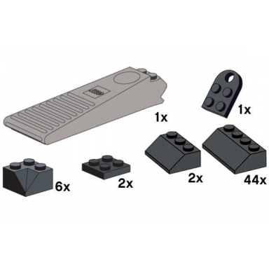 gray brick separator with black frame pieces