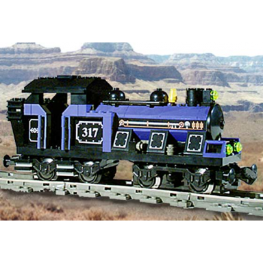 large train engine blue