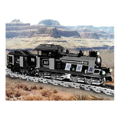 large train engine with tender gray