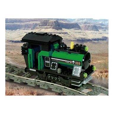 small train engine green