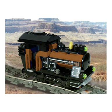 small train engine brown