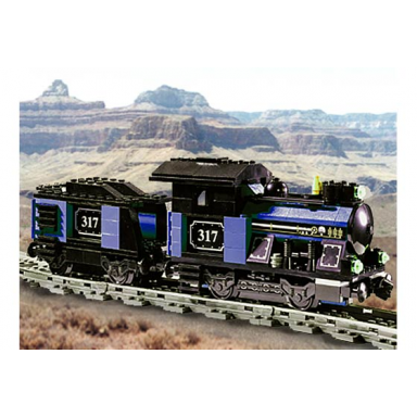 small train engine with tender blue