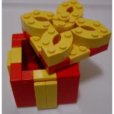 holiday gift box red box yellow trim with removable top legoland california