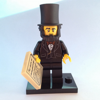 abraham lincoln the lego movie complete set with stand and accessories