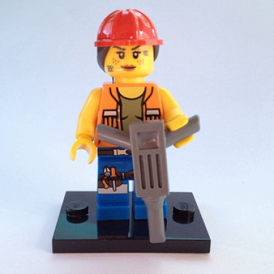gail the construction worker the lego movie complete set with stand and accessories